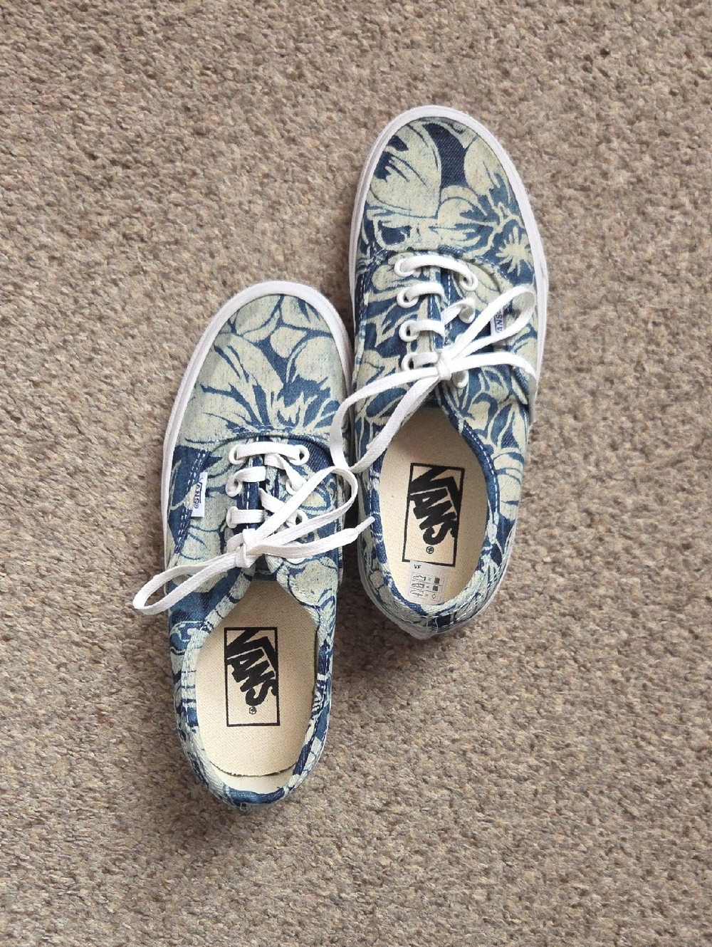 Vans Denim Blue Floral Canvas Sneakers